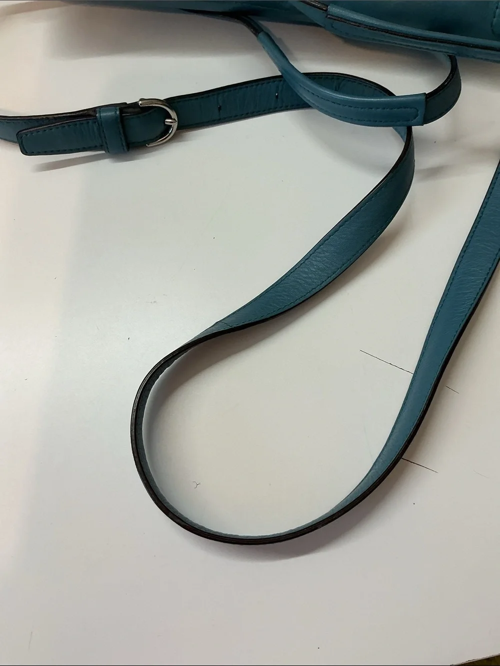 Coach Campbell Leather Flap F27231 Mineral Teal Blue Crossbody Satchet Y2K